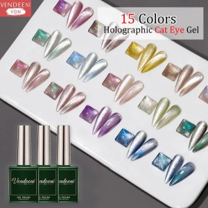 Nail Gel 15PCS 15ml Glitter 9D Cat Eye Nail Gel Polish Magnet Hybrid Laser Colorful Nail Art Gel Varnish UV LED Soak Off Nail Gel Lacquer 230717 (beige)