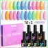 LILYCUTE 12PCs/Set 7ml Macaron Nail Gel Polish Set Semi Permanent UV Gel Nail Varnish Soak Off Gel Nail Polish Kit Nails 250311 (55632_color)