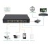 28 Port Gigabit 24 Port+2GE uplink+ 2SFP AI PoE Switch ,24CH POE Switch for IEEE8023at/af POE