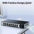 HORACO 2.5GbE Ethernet Switch 8 Port 2.5GBASE-T 2500Mbps Network Switch 10G Uplink SFP Port Plug and Play Unmanaged Fanless