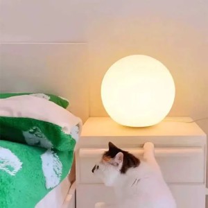 Decorative ball table lamp bed lamp girl Ins gift atmospheric lamp romantic warm childrens room table bedroom floor La M251015 (Emitting Changeable)