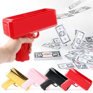 Novelty Games Electric Rain Money Gun Wedding Props Dollar Creative Toy Party Throw Money Banknotes Cash Funny Game Gift Banknote Gun 230216