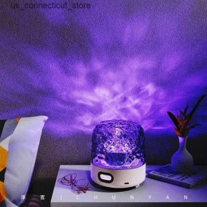 Novelty Lighting Water Ripple Projection Light Bluetooth Speaker Living Room Bedroom Bedside Small Night Light Restaurant Bar Atmosphere Light L240910