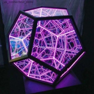 Novelty Lighting Creative Cool Infinite Dodecahedron Creative Cool Color Art Lights Night Lights Christmas Decoration Lights L240910