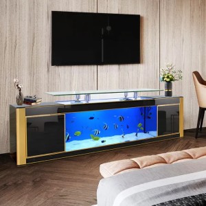 High Quality Glass Aquarium TV Stand Fish Tank For Living Room (orange)
