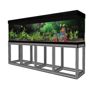 Langle Manufacturer Direct Supply 300 gallon large aquarium fish aquarium tank large Double-layer aluminum profile fish tank (Color_Size:Grey_M)