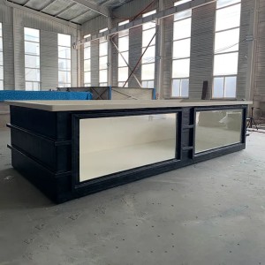 custom made luxury outdoor commercial aquaculture rectangle frp fiberglass sea fish tank aquarium shop display fish farm tank (Black)