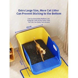 Cat Litter Pan Semi-Closed Extra Large Lazy Cat Litter Box Anti-Splash pet Poop Pan Kitten Automatic Cat Litter Pan kitty Y240819