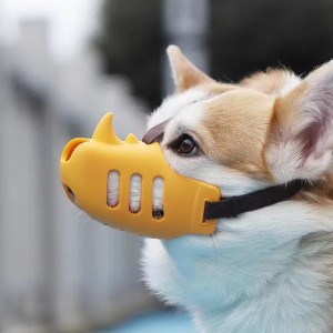 Dog muzzle, basket muzzle for biting, chewing and removal, humane cage muzzle, ideal for grooming and training large aggressive response dogs (yellow)