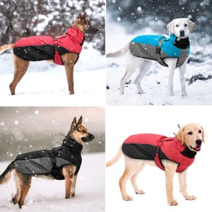Waterproof Dog Winter Jacket Reflective Windproof Big Dog Clothes Soft Dog Coat Jackets Adjustable for Medium Large Dogs Pitbull (Default)