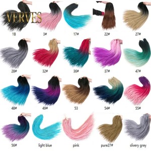 VERVES Crochet Braids Synthetic 24 inch Box 22 Roots/Pcs Ombre Braiding Hair Extensions Heat Fiber Bulk Braid Pink,Black