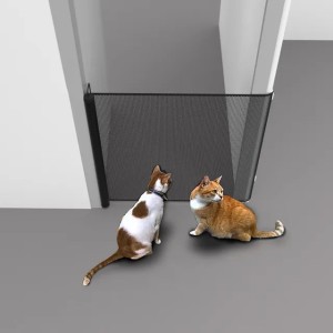 Cat Gate for Doorway, Retractable Dog Gate, Gates for Dogs Indoor Cat Safety Gate - No Jumping Over, Pet Gate Cat Gate for H (Color_Size:black_M)