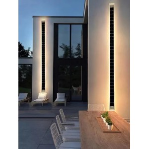 Outdoor Wall Lamps LED Porch Light Solar Powered IP65 Waterproof 20cm 60cm 100cm Fixture Rectangular Acrylic Warm white