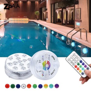 Submersible LED Lights with RF Remote 13 LED Underwater Led Lights with Magnet IP68 Pool Light for Pond, Shower, Tub,Vase