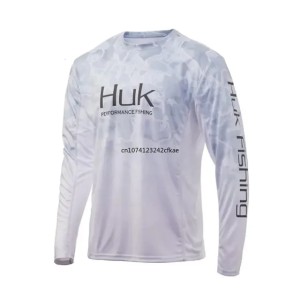 HUK Fishing Shirt Long Sleeve Uv Protection Fishing Clothing Man Outdoor Summer Fishing Apparel UPF 50 Performance Tops 240709