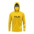 HUK Fishing Shirt Long Sleeve Anti-UV Fishing Hooded Shirts With Face Mask Fish Clothing Outdoor Sun Protection T-shirts UPF 50 240709