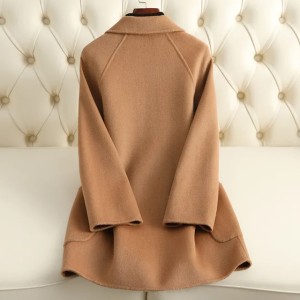 D4168 Double-faced cashmere coat for women, medium and long, short 2024 autumn and winter new wool coat for women (Color 4 - Size Size Guide)