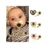 Pacifiers# Letter printed with chain clip food grade silicone dummy soothing and shining baby pacifier unique gift without bisphenol A G220612