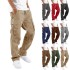 Cargo Pants Trousers for Men Full Length Solid Color Loose Multi-pocket Drawstring Pockets Pants Male Cargo Pants 3XL 240112 (Size Size Guide)