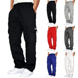 Men's Pants Mens Sweatpants Straight Fit Joggers For Sports And Streetwear Loose Oversized Drawstring Long Men Multi-pocket (Size Size Guide)