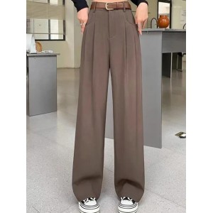 Women's Pants Women Fashion Versatile Suit Lady Designer Comfortable Baggy High Wide Leg Waisted Trousers Female Slacks Straight
